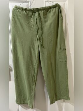 NorthStyle Olive Sage Drawstring Wide-Leg Cargo Pants